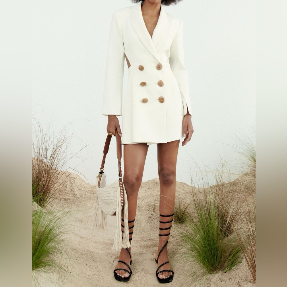 Zara open back shorts  jumpsuit blazer
